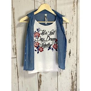 NWOT Beauties Tank And Jean Blouse Combo